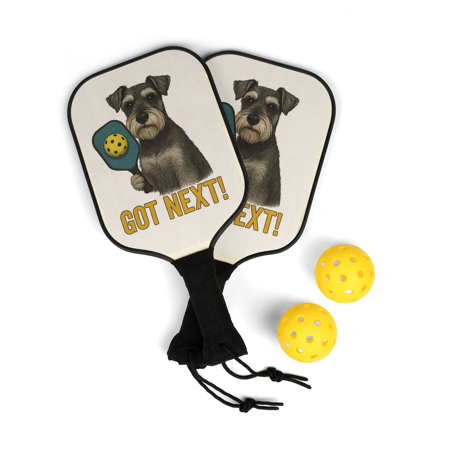 Pickleball Paddle Set, Fun Pickleball Gifts, Got Next Dogs Design, Sports Equipment for Dog Lovers, Pickleball Accessories